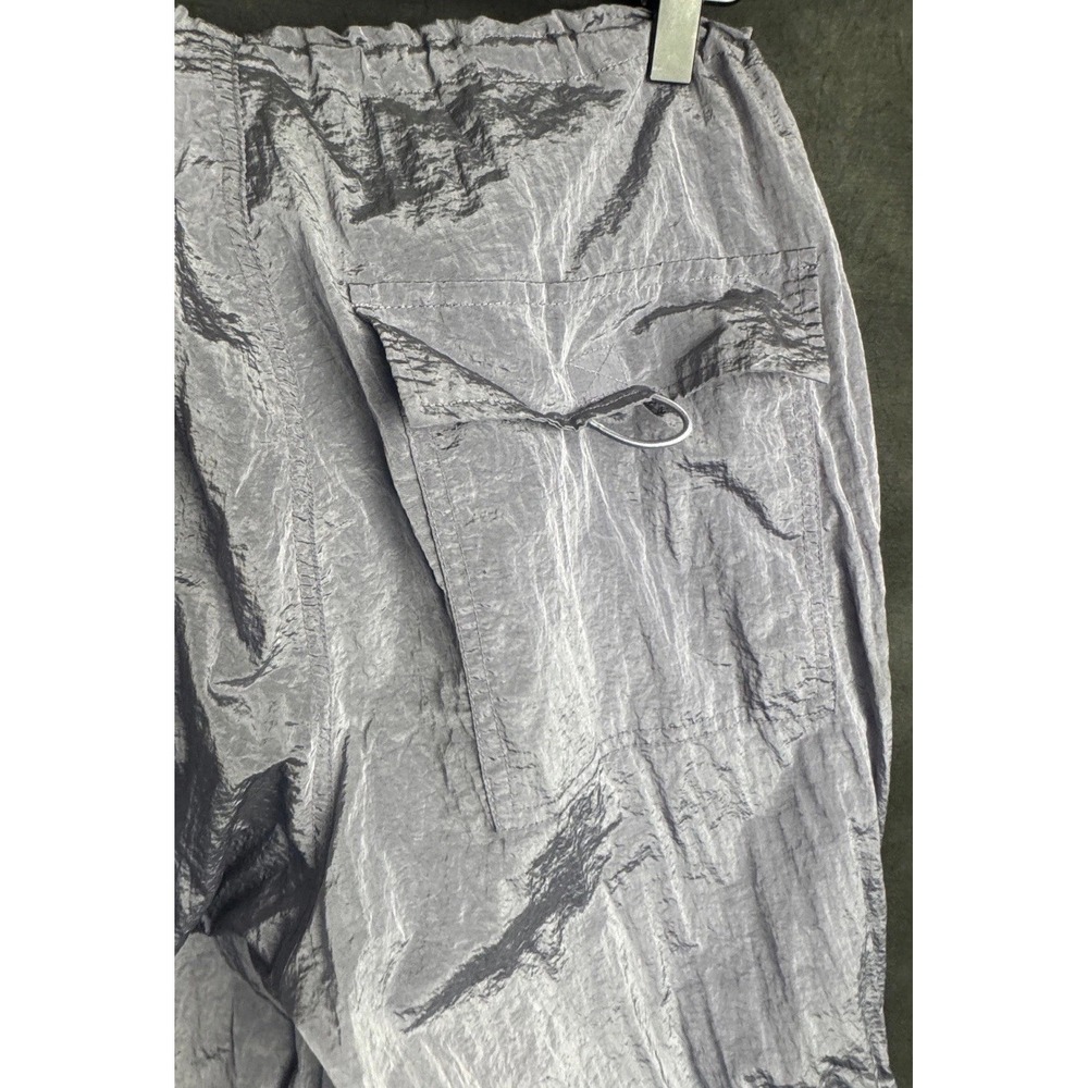 iets frans Parachute Pants L Purple Metallic Nylon Joggers Y2K Baggy Track Pants - Picture 7 of 7